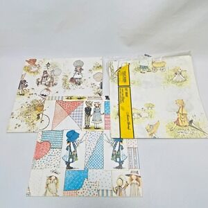 Vintage Gift Wrap Lot of 3 Holly Hobbie Hallmark Wrapping Paper‎ Scrapbook